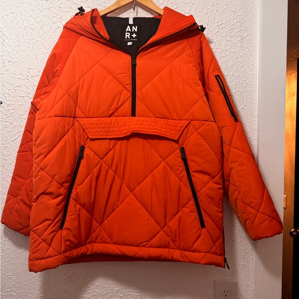 ANR+ YUKI B ANORAK PULLOVER JACKET | Tangerine Orange Quilted